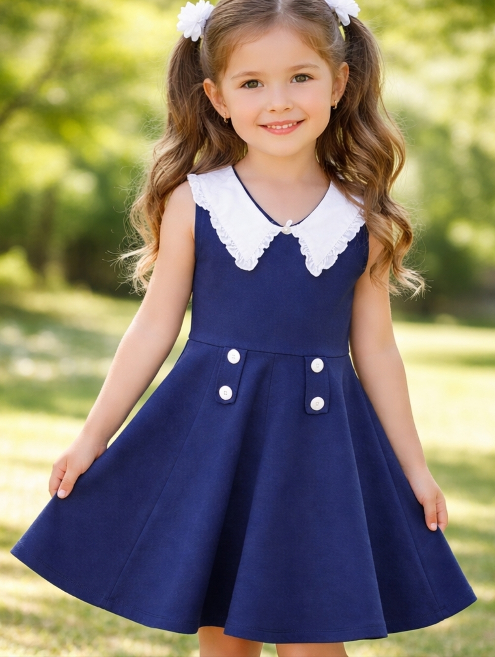 Janie and Jack Navy Sailor Dress Girls Size 8 Preppy Nautical Classic